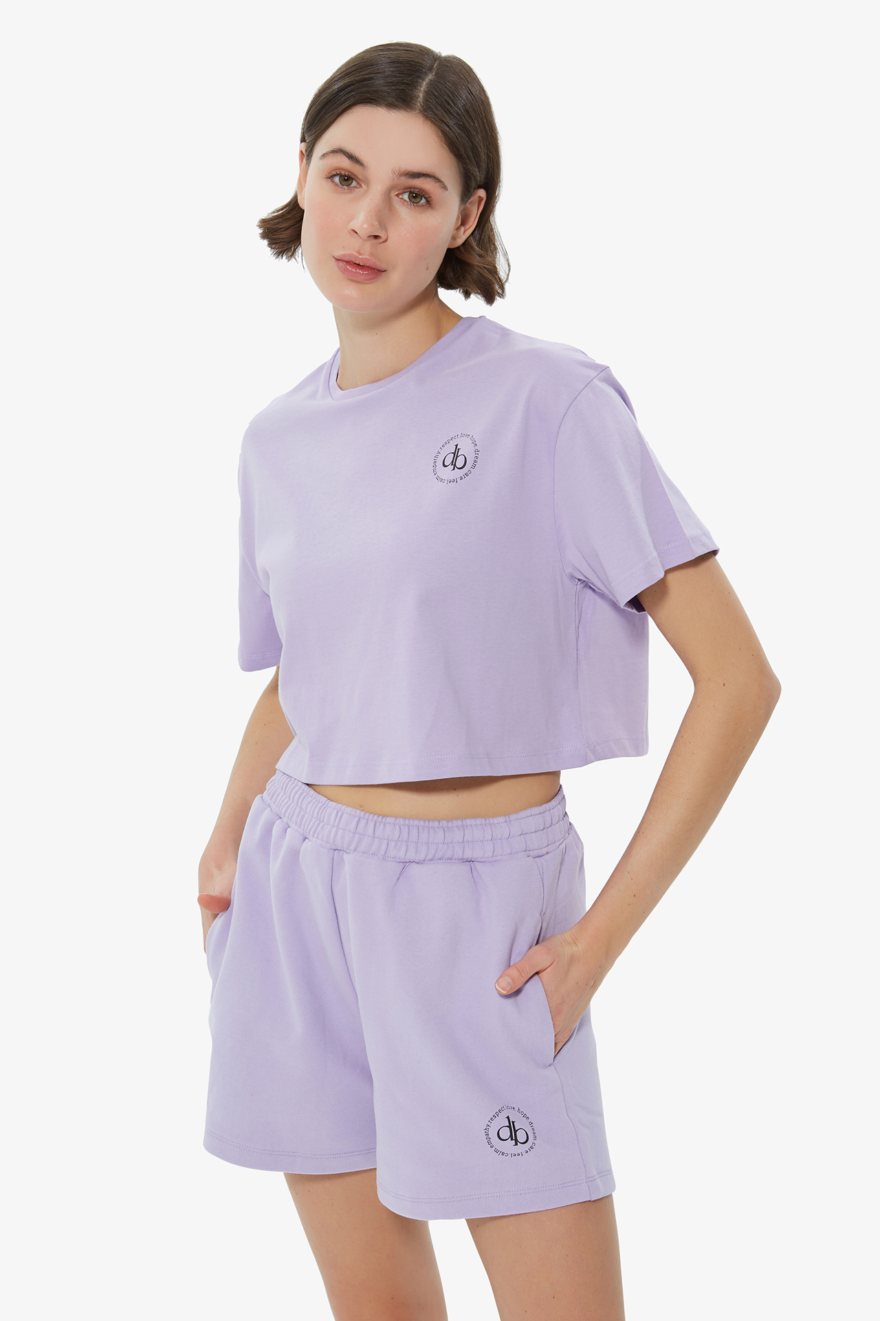 Dahlia Bianca  Cropped T-shirt - Lilac - Tshirt