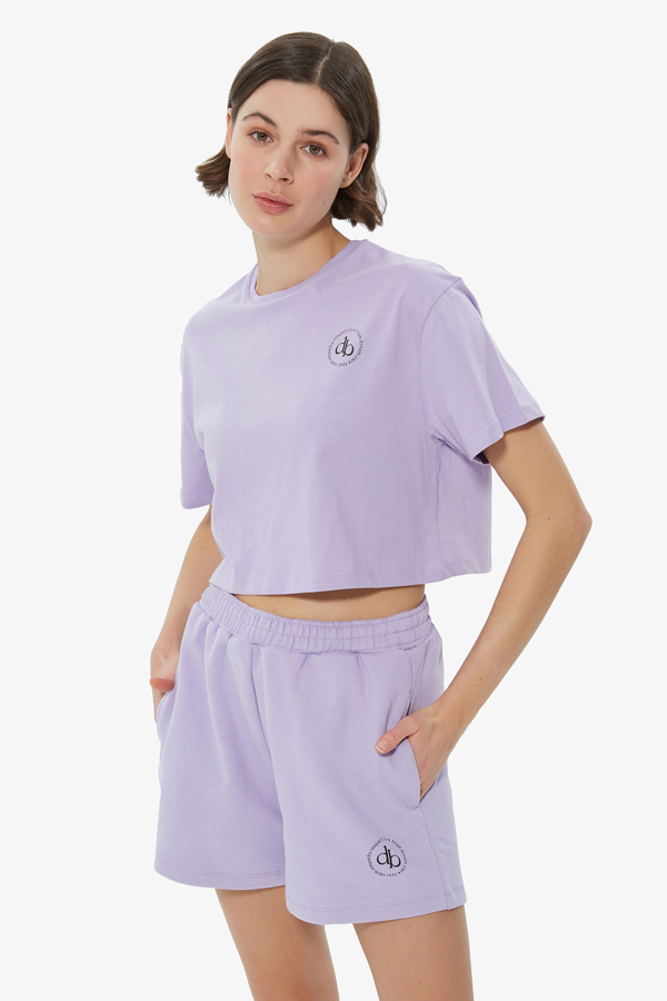 Picture of Lilac Crew Neck Crop T-shirt