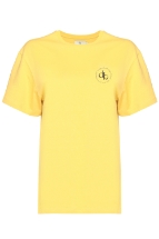 T-Shirt Sarı Ön Baskılı Bisiklet Yaka Basic T-shirt