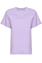 T-Shirt Lila Arka Baskılı Bisiklet Yaka Basic T-shirt