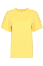 T-Shirt Sarı Arka Baskılı Bisiklet Yaka Basic T-shirt