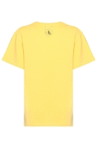 T-Shirt Sarı Arka Baskılı Bisiklet Yaka Basic T-shirt