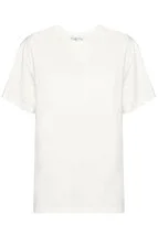 T-Shirt Beyaz Arka Baskılı Bisiklet Yaka Basic T-shirt
