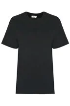 T-Shirt Siyah Arka Baskılı Bisiklet Yaka Basic T-shirt