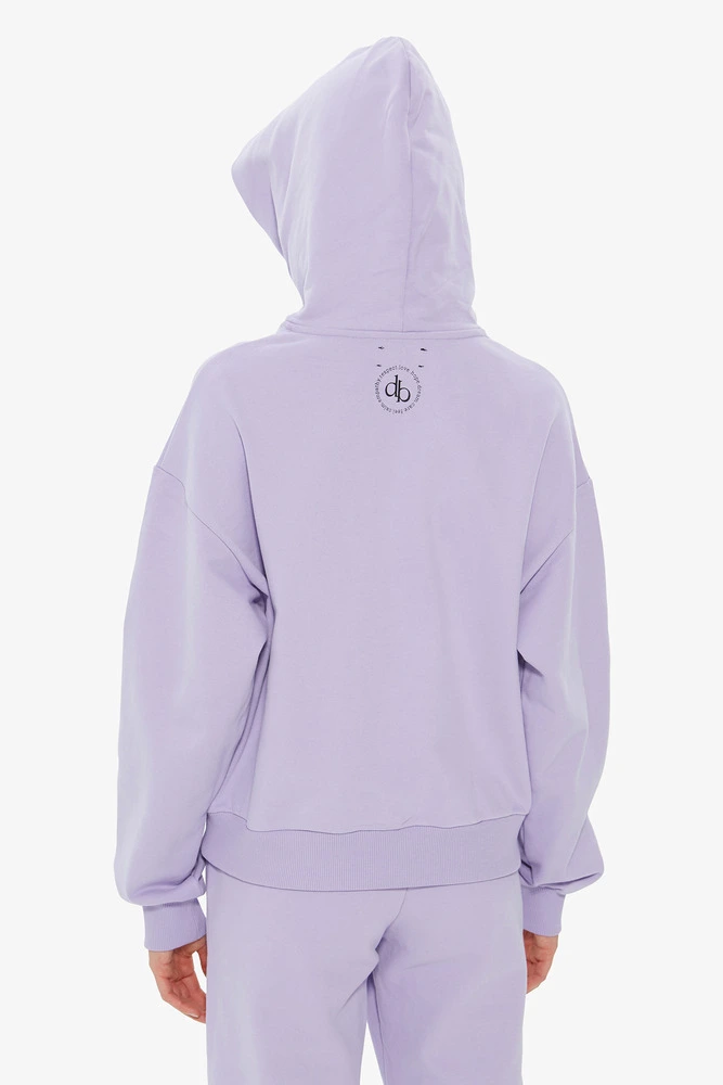 Sweatshirt Lila Kapüşonlu Basic Sweatshirt
