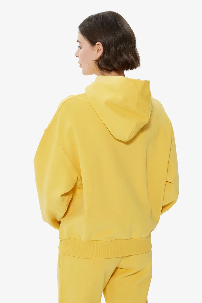 Sweatshirt Sarı Kapüşonlu Basic Sweatshirt