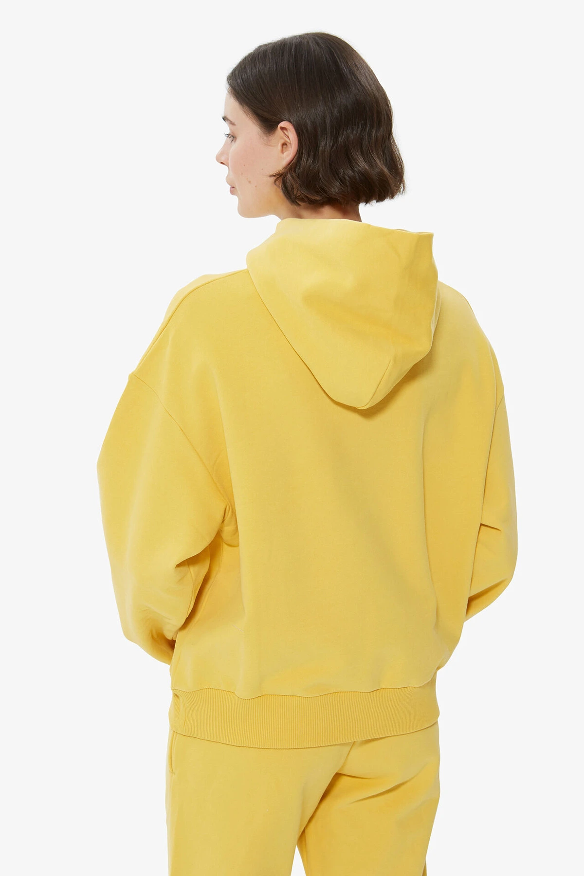 Sweatshirt Sarı Kapüşonlu Basic Sweatshirt