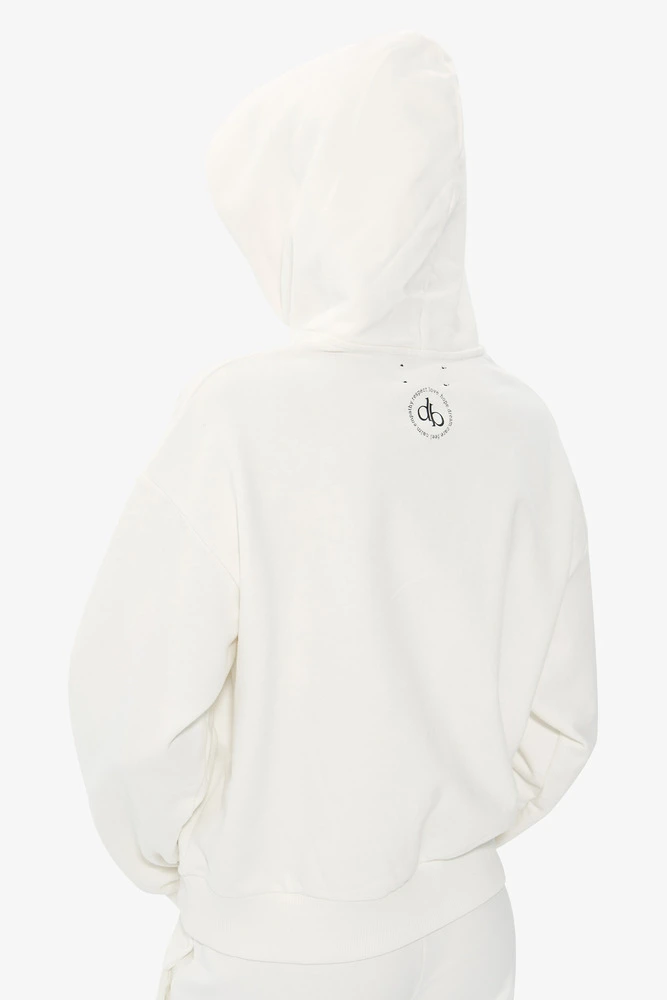 Sweatshirt Beyaz Kapüşonlu Basic Sweatshirt