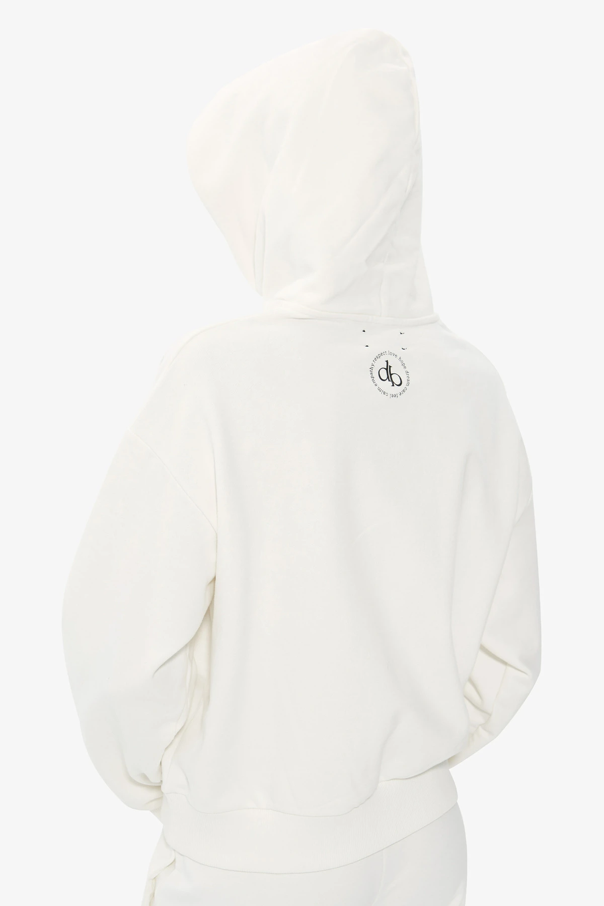Sweatshirt Beyaz Kapüşonlu Basic Sweatshirt