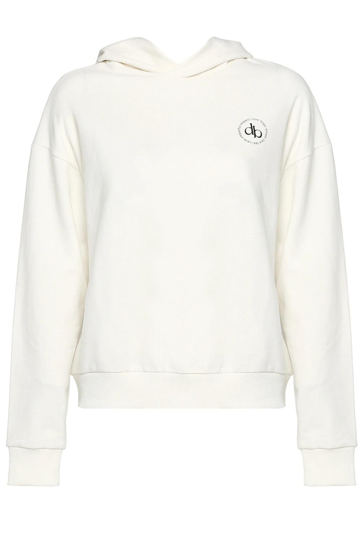Sweatshirt Beyaz Kapüşonlu Basic Sweatshirt