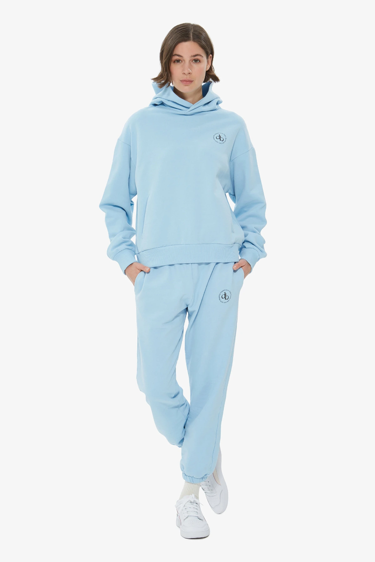 Sweatshirt Bebek Mavisi Kapüşonlu Basic Sweatshirt