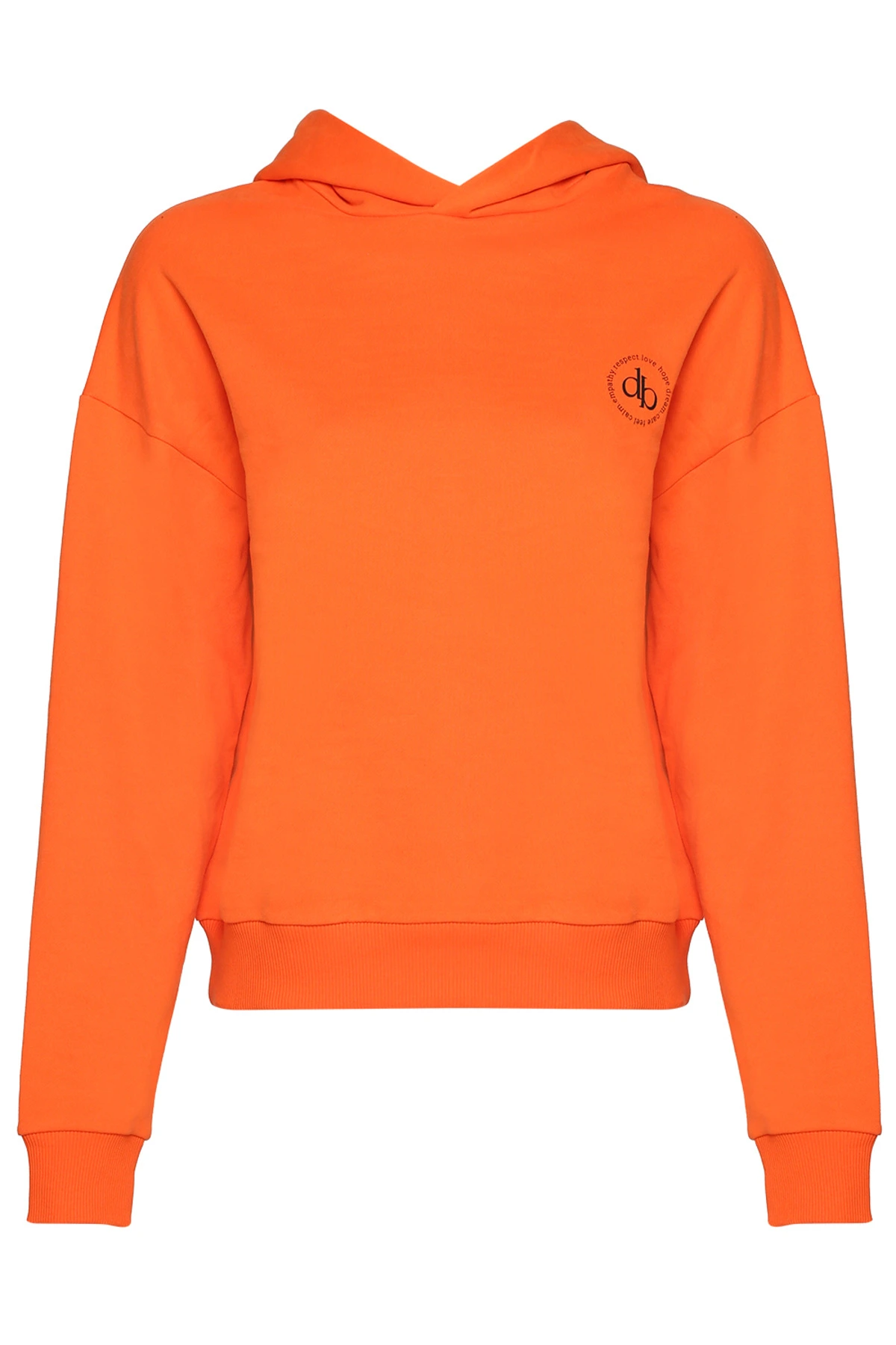 Sweatshirt Turuncu Kapüşonlu Basic Sweatshirt