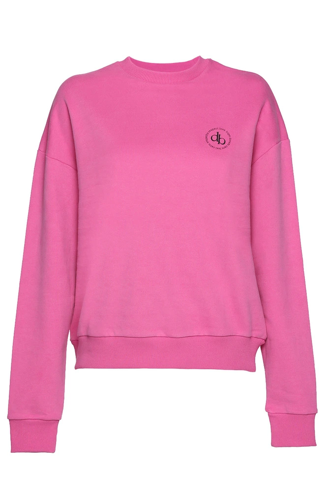 Sweatshirt Pembe Bisiklet Yaka Basic Sweatshirt
