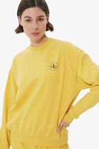 Sweatshirt Sarı Bisiklet Yaka Basic Sweatshirt
