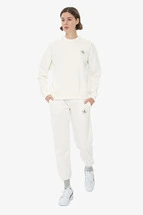 Sweatshirt Beyaz Bisiklet Yaka Basic Sweatshirt