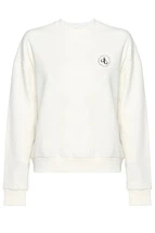 Sweatshirt Beyaz Bisiklet Yaka Basic Sweatshirt