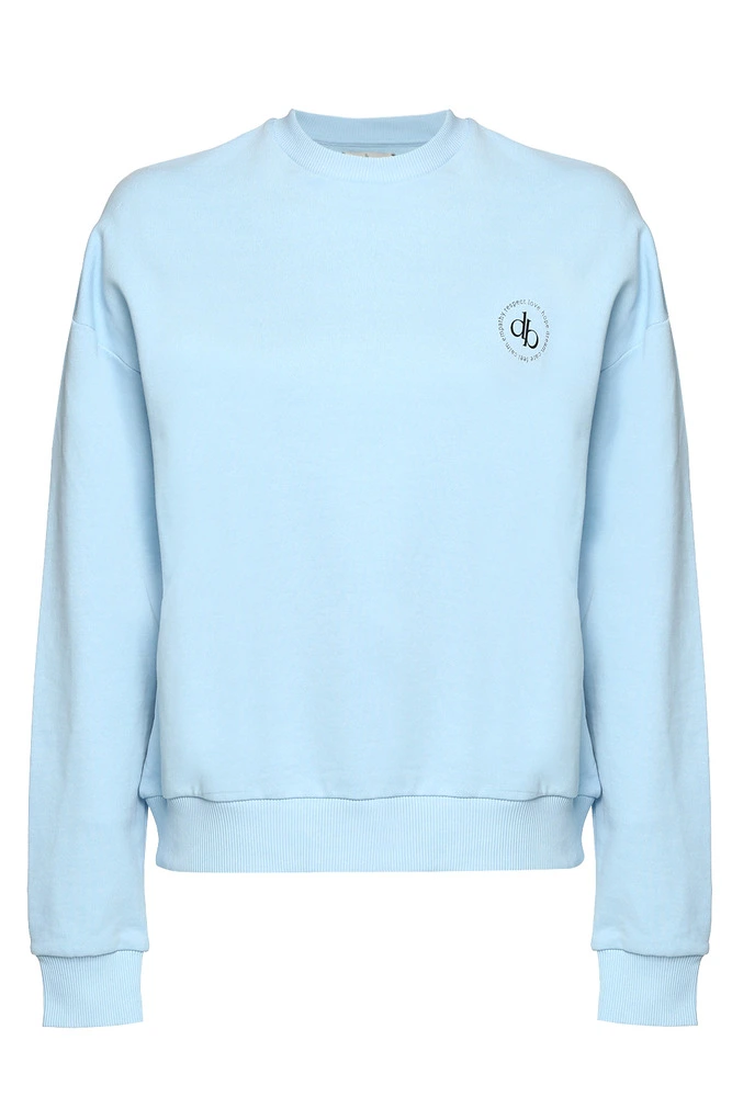 Sweatshirt Bebek Mavisi Bisiklet Yaka Basic Sweatshirt