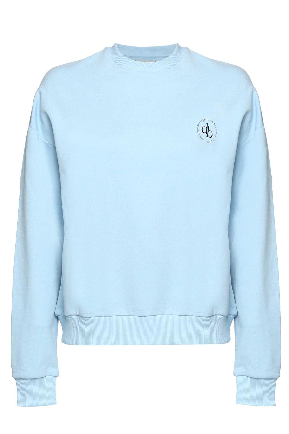Sweatshirt Bebek Mavisi Bisiklet Yaka Basic Sweatshirt