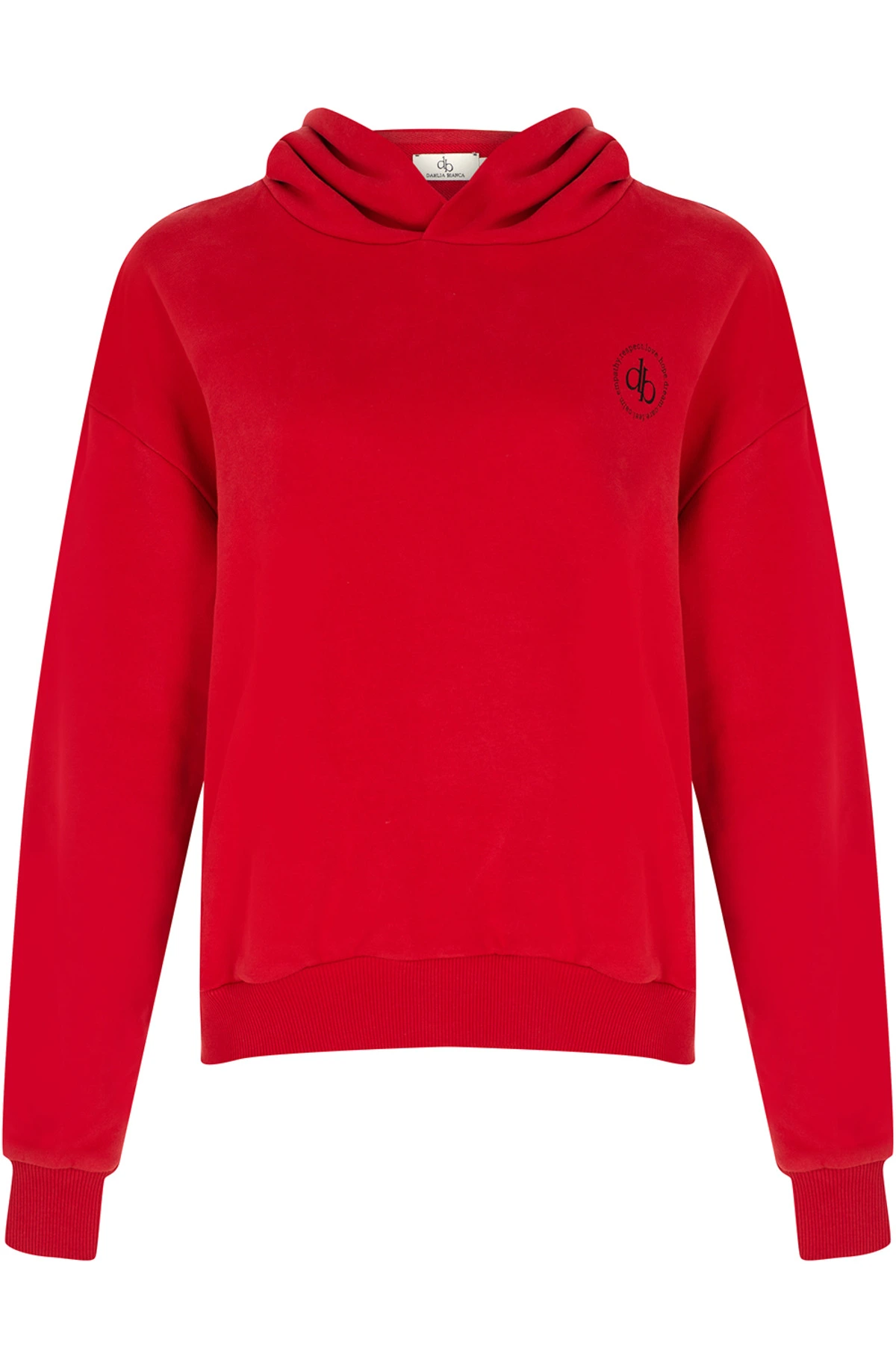 Sweatshirt Kırmızı Kapüşonlu Basic Sweatshirt