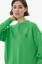 Sweatshirt Yeşil Bisiklet Yaka Basic Sweatshirt