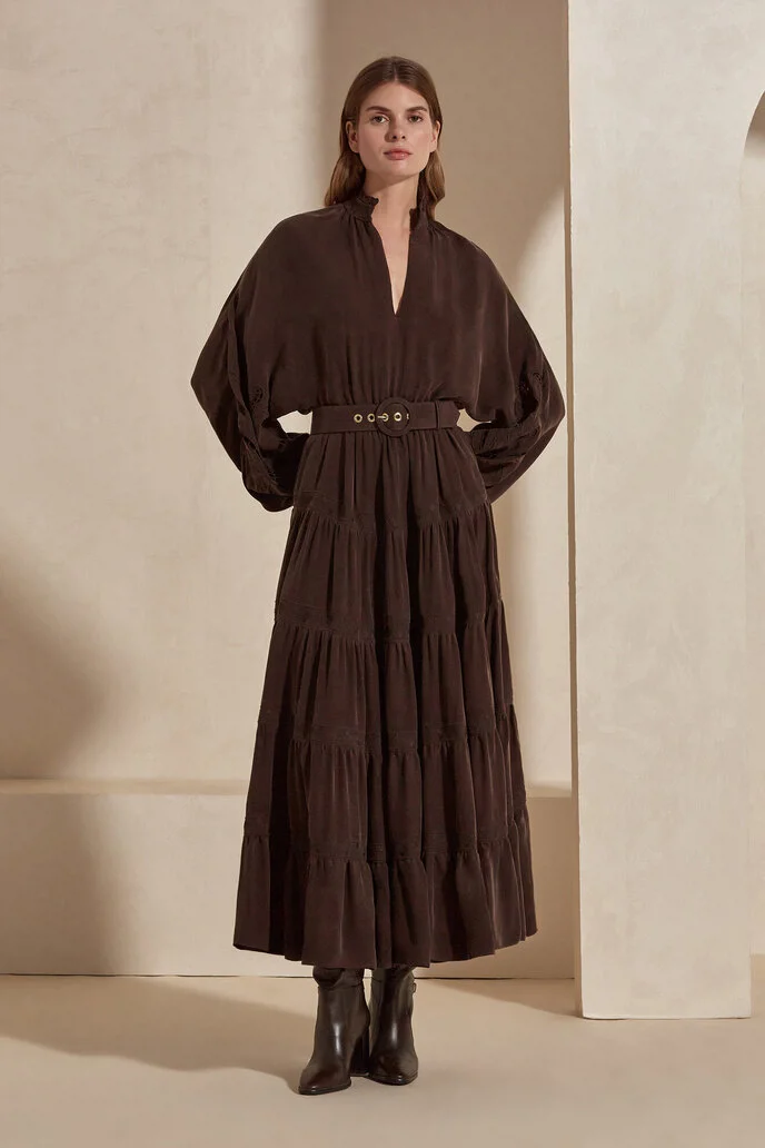 Elbise Pansy Nakışlı Elbise