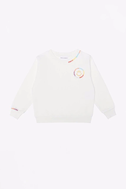 Sweatshirt Gülen Yüz Nakışlı Sweatshirt