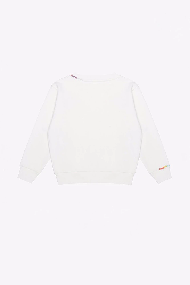 Sweatshirt Gülen Yüz Nakışlı Sweatshirt